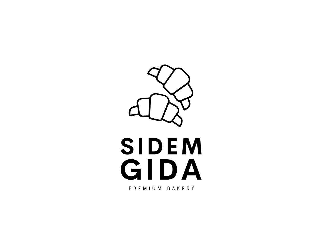 SIDEM GIDA Premium Bakery logo with two stylized croissants in black line art, bold SIDEM GIDA typography, and PREMIUM BAKERY text on white background